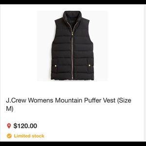 J.Crew Womens Mountain Puffer Vest (Size xs)